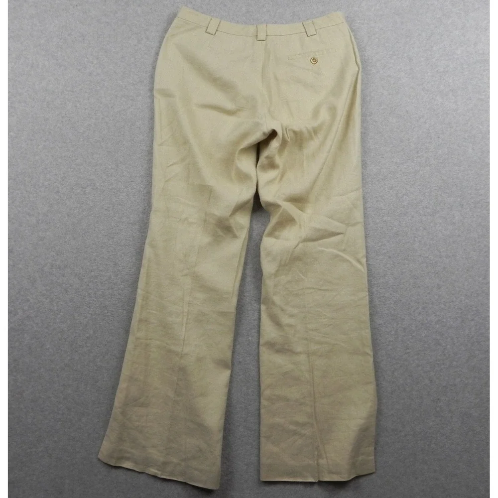 Banana‎ Republic Pants Womens 6 Martin Stretch Linen Blend Wide Leg Slacks Beige
